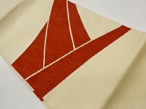 切り嵌め菱に抽象模様織出し名古屋帯